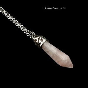 Rose Quartz Necklace | Stainless Steel